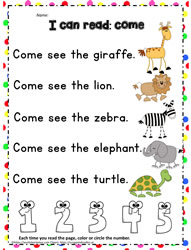 Sight Word to Read - come
